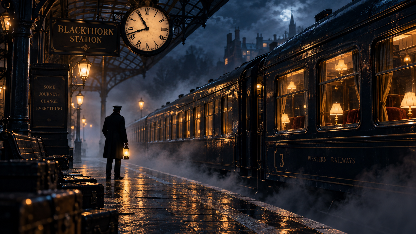 The Passenger Without a Ticket — night train at Blackthorn Station
