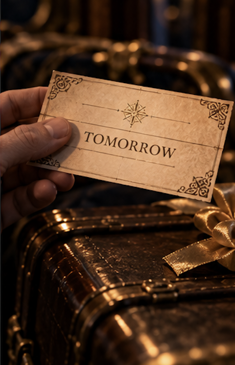 A mysterious ticket marked Tomorrow
